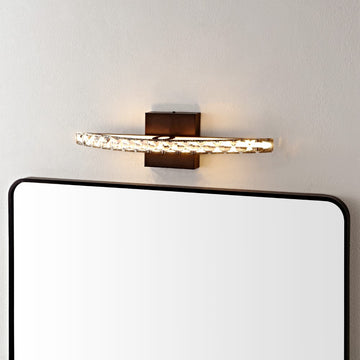 Alyson 18" Bohemian Industrial Iron/Acrylic Integrated LED Vanity Light - JONATHAN Y